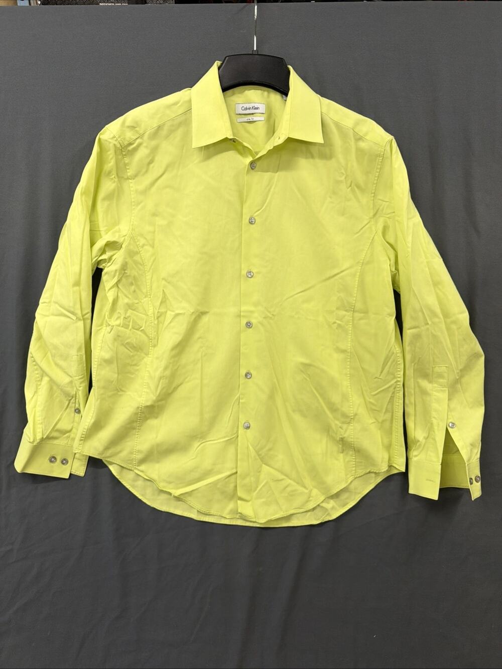 Calvin Klein Men Dress Shirt CITRON Size 16.5-32/33 Long Sleeve 100% Cotton NWT